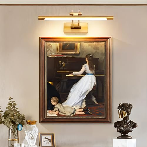 MantoLite LED Bilder Wandleuchte 8W 40CM Waschtisch Badezimmer Wandleuchte Spiegel Leuchten,Innenbeleuchtung mit Schwenkbarem Lampenkopf und Zugschalter, 3000K Leseleuchte Wandleuchten