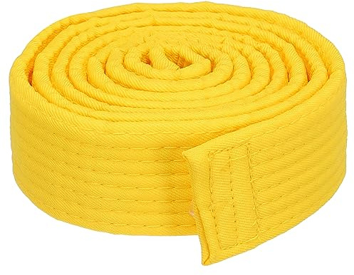 PATIKIL Taekwondo färgat rankningsbälte 3,8 cm x 5,2 m 1,6 m, polyester kampsport judo karate bälte för tränarundervisning, gul