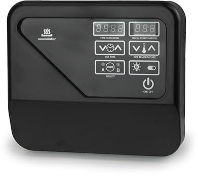 Saunainter Commande externe numérique pour sauna avec capteur de température pour poêles de sauna de 3 à 9 kW, deux tensions 230 V/400 V, 2 modes, facile à utiliser