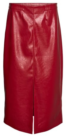 VERO MODA Vmcamilla Coated Midi Skirt Gonna, Salsa, M Donna