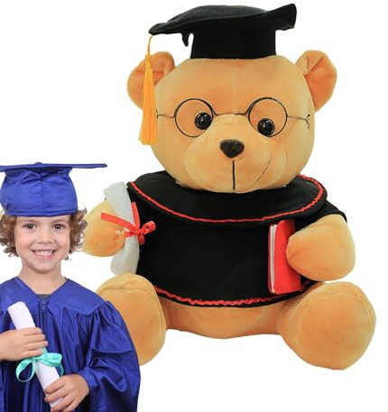 Graduiertenbär 2024, Abschlussbär, entzückendes Doktor-Plüschtier mit Abschlussbär | Symbolisches Abschlusstier, Plüschbär für Abschlussfeier, College, Oberschule