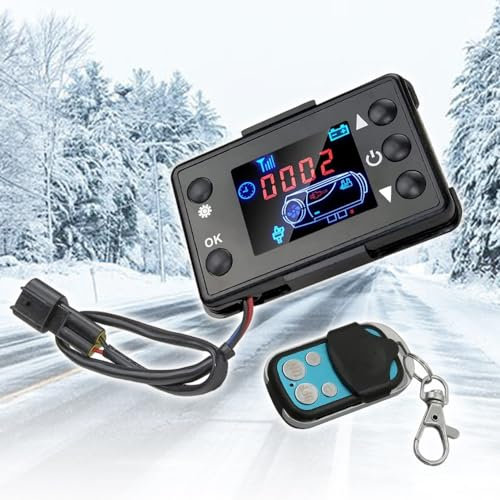 Riloer Diesel heater controller LCD Switch Parking Heater Monitor, 12V-24V Heater Controller with LCD Display Switch Controller, Car Truck Diesel Air Heater Universal Mini Portable Just for 2KW 5KW