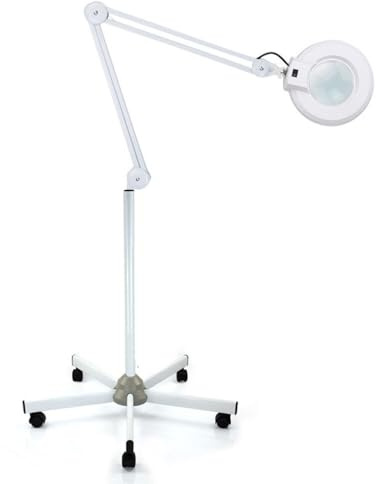 LED lupplampa kosmetika med stativ, lupplampa förstoringsglas med ljus, förstoring med 8X förstoring, 24 W LED-ljus, för kosmetika och läsning lämplig