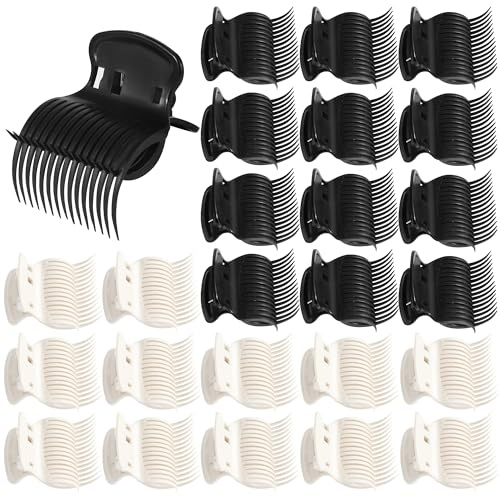 24 Pièces Pince Bigoudis Cheveux Clips, Cheveux Roller Clip, Plastique Hot Roller Clips pour Section Styling de Cheveux de Femmes Filles