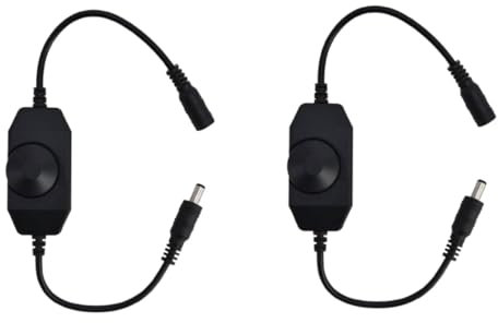 Dimmer LED 2 pezzi, DC 12V-24V Interruttore luce LED Dimmer striscia LED LED Dimmer luce a corda Interruttore dimmer rotativo PWM Dimmer in linea