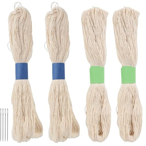 4 stycken Sashiko-broderigarn, 3- och 4-trådig Sashiko-broderi, broderitråd, 120 m satinstygn, mjuk, Sashiko Embroidery tråd för Sashikobroderi, broderibilder, för pyssel
