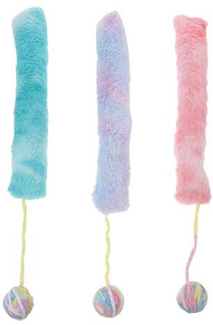 DIYEAH Set 3 Pezzi Giocattoli in Peluche per Gatti, Cuscini e Bastoncini Interattivi Masticabili, Morbidi Giocattoli a Forma di Cuscino per Gattini da Interno e Gioco Attivo