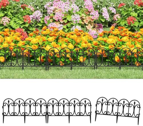 Holepyr 17 bordes de césped, color negro, 10 m, PP, borde de jardín, borde de parterres, bordes cortados, borde de césped, frontera de jardín para parterres y terrazas