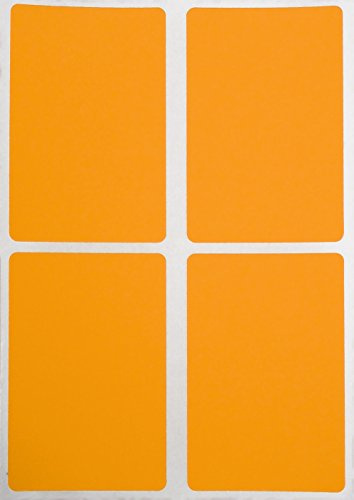 Royal Green Writable Stickers Color Labels Rectangles with Stronger Adhesive in Neon Orange 75 mm x 50 mm (7.5 cm x 5 cm) - 200 Pack