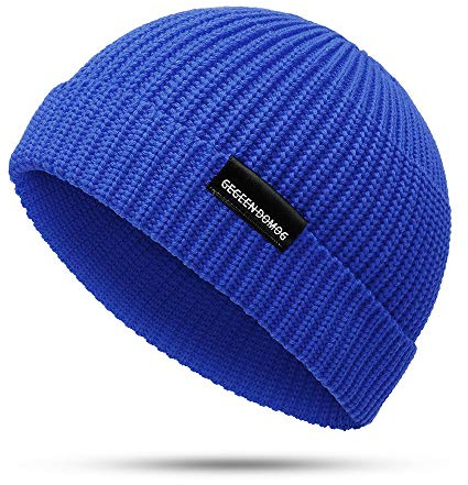 YAMEE Gorro Docker de Punto Hombre | Sombrero con Borde Plegable Beanie | Gorra Beanie otoño/Invierno Unisex | Sombreros de Invierno