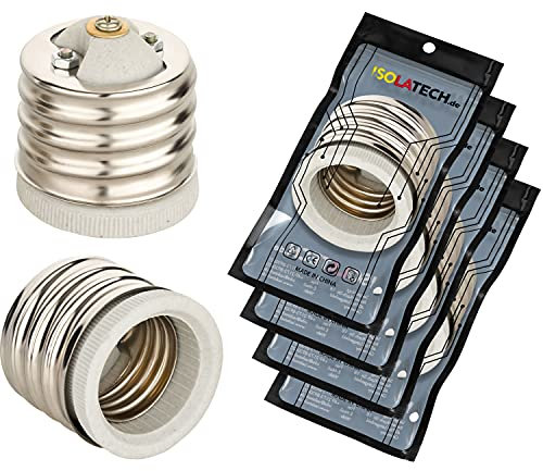 ISOLATECH 4pcs E40 à E27 Douille d'adaptateur pour E27 douille de lampe LED convertisseur pour lampes à économie d'énergie (max. 250V/2A) ampoules cuisine salle de bains résistant à la chaleur