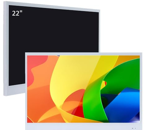 Soulaca 22inch Smart LED White TV for Bathroom,1080P Waterpoof with Wi-Fi and Bluetooth, Integrated with Speaker Android 14.0 System,W22