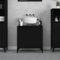 JUNZAI Waschbeckenunterschrank, Badezimmer Unterschrank, Bathroom Cabinet, Schwarz 58x33x60 cm Holzwerkstoff