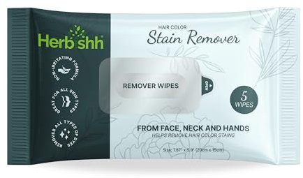 Herbishh Hair Color Stain Remover Wipes – Gentle Formula Dye Cleanup for Easy Hair Color Removal (25 Wipes, 1 Count)