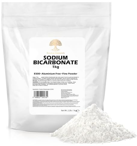 Eco-Lux Essentials Baking Soda, Sodium Bicarbonate Pure Baking Soda for Cleaning, Baking, Bath Bombs, Odours and Teeth (2.2lb)