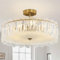 Depuley Moderne Kristall Kronleuchter, 60cm Kristall Deckenleuchte Gold, Semi Unterputz Deckenlampe LED, Leuchte mit Elegantem Design, für Wohnzimmer, Esszimmer, Schlafzimmer, Restaurant, E14 x8