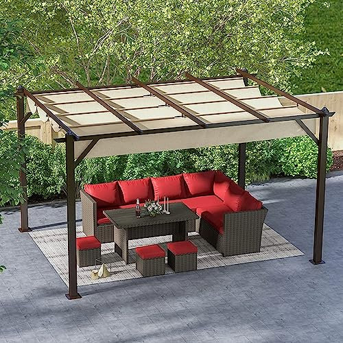 Cochera retráctil, Gazebo para Exteriores Refugio para Autos de Garaje de Servicio Pesado con toldo Parasol, para jardín Porche Patio Trasero,3x4M