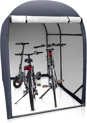 WIELS Garage à vélos 2 vélos 3,4 m³ – Abri à vélo 178 x 123 x 165 cm – Abri à vélos – Abri à outils – Abri de jardin – Garage de tente – Anthracite (anthracite, 178 x 123 x 165 cm)