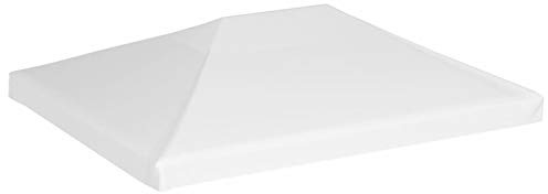 Gecheer Överlägset skydd för Gazebo 270 g/m² 4 x 3 m vit, ersättning för lusthus, vattentätt ersättningsskydd för Gazebo