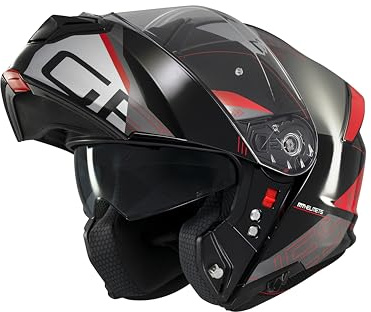 MT Helmets Genesis SV – Casco Moto Modular con Visor Solar Retráctil, Calota HIRP, Pantalla Antivaho y Preparado para Intercomunicador | Homologado ECE 22.06 & DOT