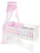 Babybett 60x120 cm Rosa – Komplettbett mit Matratze – Teddybär & Mond Design – Kinderbett für Mädchen – Babybett ab Geburt