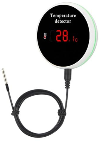 Gokelomg Tuya Smart Home Wifi Sensor de température Temperature alarme Digitales Thermometer für Raumwasser Piscine Thermostat Alarme Nursery Fermentierung Tierzucht Digital Screen EU Stecker