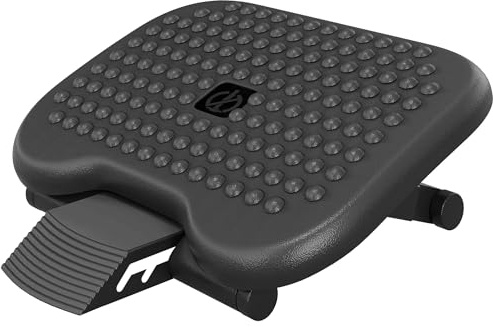 HOMCOM Repose-pieds de bureau, repose-pieds ergonomique, angle ajustable 30°, hauteur ajustable à 3 positions, pour bureau et maison, noir