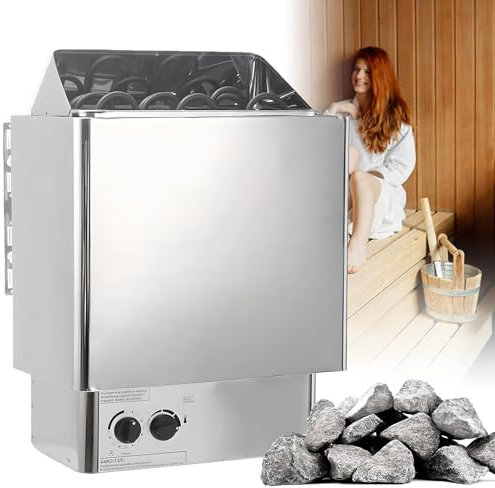 Poêle électrique Pour Sauna 3-9 Kw - Minuterie:0-180Min/Température:0-110℃, Poêle Pour Bain De Vapeur, Sauna, Spa, Anti-Brûlure Et Dissipation De La Chaleur, Pour La Maison,8.0KW