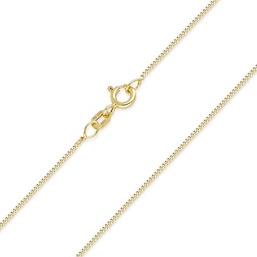 Materia Schmuck 925 Silber Panzerkette vergoldet 1mm - Damen Halskette in 80 cm gold K69-80