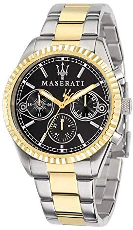 Maserati Reloj para Hombre, Colección Competizione, Movimiento de Cuarzo, multifunzione, en Acero y PVD Oro Amarillo - R8853100016