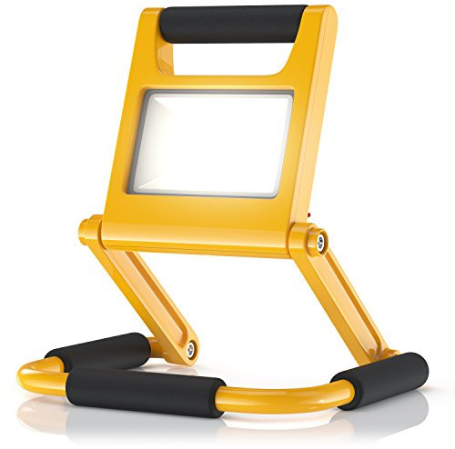 Brandson - Baustrahler LED mit AKKU im Slim-Design - einklappbare Arbeitsleuchte Arbeitsscheinwerfer - LED Fluter - inkl. Standgestell und Tragegriff - 2 Dimmstufen 50 und 100 Prozent
