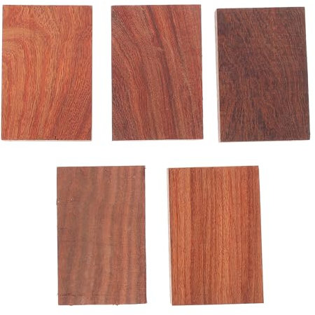 COHEALI 5PCS Timber Hand Decor Wood Ring Blank Wood Blanks Hard Blocks for Square Blocks Decor Art Supplies en Small Leaf red Sandal