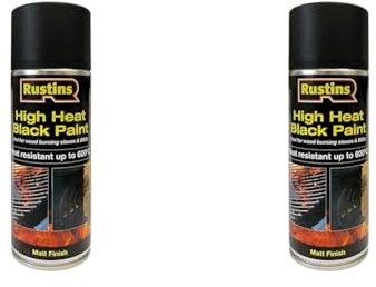 RUSTINS High Heat Black Paint 400 ml (Pack of 2) Spray