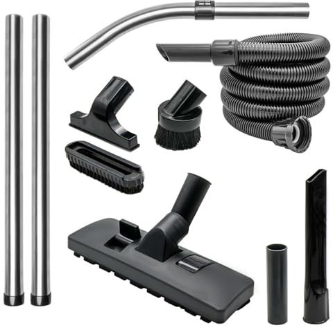 PRIMEBAG Schlauch Set kompatibel für Kärcher WD Serie WD1 WD2 WD3 WD4 WD5 WD6 WD7 Saugschlauch, 3-teiliges Rohr, Bodendüse, Fugendüse, Bürsten II Nass-/Trockensauger Zubehör 9-teilig