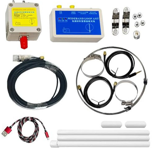 K-180WLA Kurzwellen-Radio aktive Schlaufen-antenne 100kHz-180MHz Full-Band LW/MW/SW/FM/VHF 20 dBi magnetische Schlaufenantenne (10-Meter-Speiserohr)