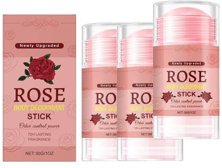 Rose Body Deodorant Stick,Deo Stick Damen Herren,Antitranspirant Gegen Starkes Schwitzen, Sorgt FüR Einen Lang Anhaltenden Frischen Duft, Ohne Gelbe Flecken Zu Hinterlassen (3)