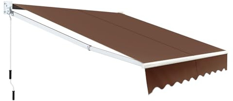 COSTWAY Markis, 250 x 200 cm terrassmarkis med aluminiumram och handvev, solmarkis justerbar 40–100° vinkel, solskydd och vattentät balkongmarkis för balkong, terrass