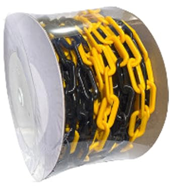 Strapazierfähige 25 m Absperrkette, Warnkette für Bau, Menschenmengenkontrolle und Gefahrenzonenmarkierung, wetterfeste Einfahrtsabsperrkette