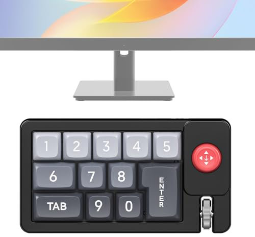 Generico Tastiera RGB programmabile con joystick, tastiera meccanica a mano singola, tastiera macro da gioco, chiavi al calcio