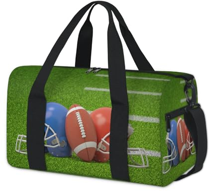 Football americano e caschi sport borsone per bambini ragazze ragazzi donne uomini calcio pernottamento weekend borsa da viaggio tote carry palestra casual borsone