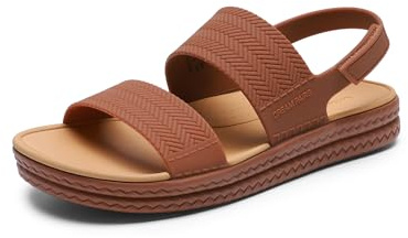 DREAM PAIRS Sandali da Donna Impermeabili – Comode Scarpe Estive Basse con Zeppa per la Spiaggia, Il Tempo Libero e Le Passeggiate,Size 38,Marrone,SDFS26006W