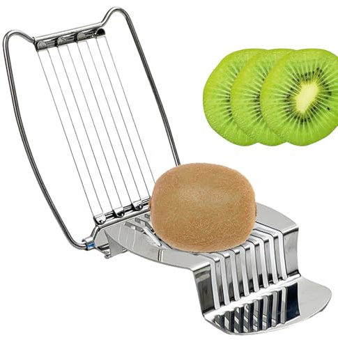 Cortador de huevos duros – Cortador de huevos de acero inoxidable, cortador de hongos pesado, cortador de huevos multiusos de acero inoxidable para huevos duros, cortador de huevos, cortador de huevos