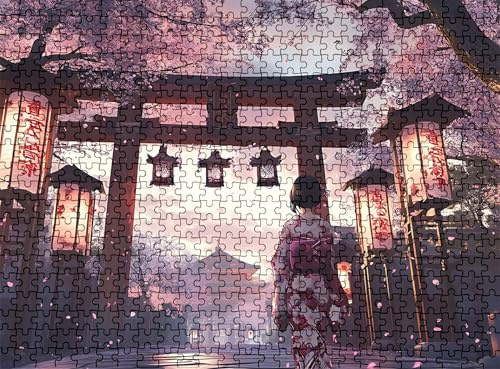 Pussel 5 000 delar, träpussel för vuxna japanska arkitektur impossibla klassiska pusselbitar 156,5 x 105,5 cm, familjespel, pussel stressminskning tankespel, heminredning w0-730