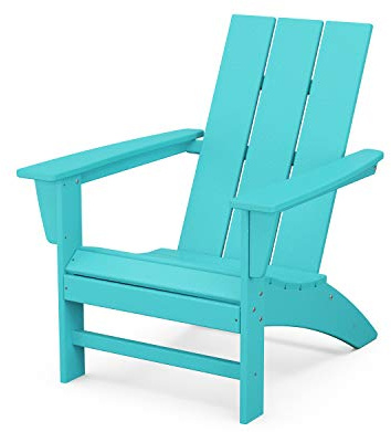 POLYWOOD Modern Adirondack Chair – All-Weather Outdoor Lawn Adirondack Chairs – HDPE, Fade-Resistant & Durable Outdoor Furniture – For Patio, Deck & Fire Pit Chairs – Aruba