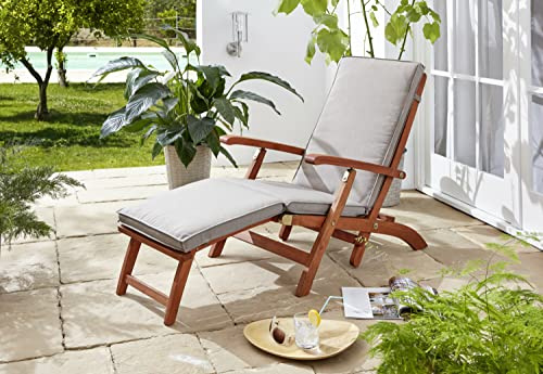 GRASEKAMP Qualität seit 1972 Auflage Sand zu Deckchair Santos 174x51x6cm Gartenliege Liegestuhl Sonnenliege Relaxliege