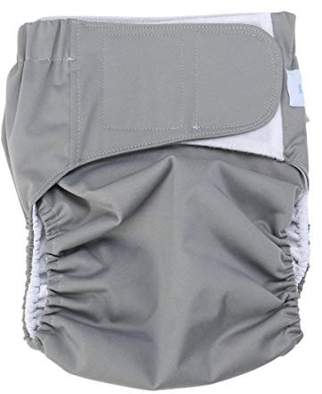HEALLILY Wiederverwendbare Windel für Erwachsene, waschbar, elastisch, verstellbar, für Erwachsene, Stoffwindel für ältere Männer, Teenager, spezielle Größe L, Grau, Taille 90-120 cm