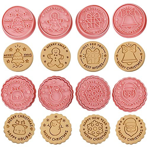 8 Stück Weihnachten Ausstecher, Weihnachten Keksausstecher Backset zum, 3D Fondant Ausstechformen, Keksausstecher Plastik für Kinder, Cookie Cutter für Backen Form schokolade Tortendekorationen