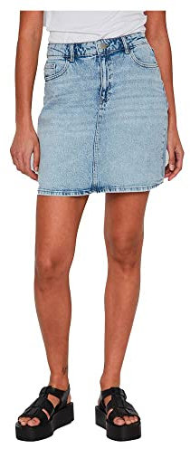 Vila Damen Vikaja Jaf LBD Denim Skirt- Noos Rock 14084735,Light Blue Denim,38