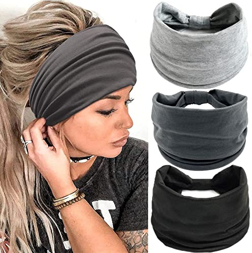 NHCDFA Headbands For Women's Hair,3pcs Elastic Knotted Hair Band Accessories Girls And Women,Fashion Adult Scarfs Hairbands Fashion Yoga Thin Headbands, 48cm*8cm*36cm, Pack Of 1