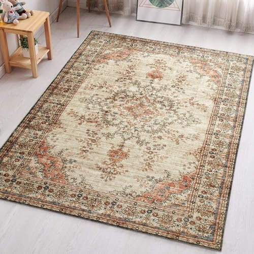 Aspire Homeware Rugs for Bedroom Living Room – Modern 80x150 cm Traditional Area Rugs Timeless Cashmere Style - Soft Short Pile Vintage Rug - Carpet for Dining Room Easy To Clean